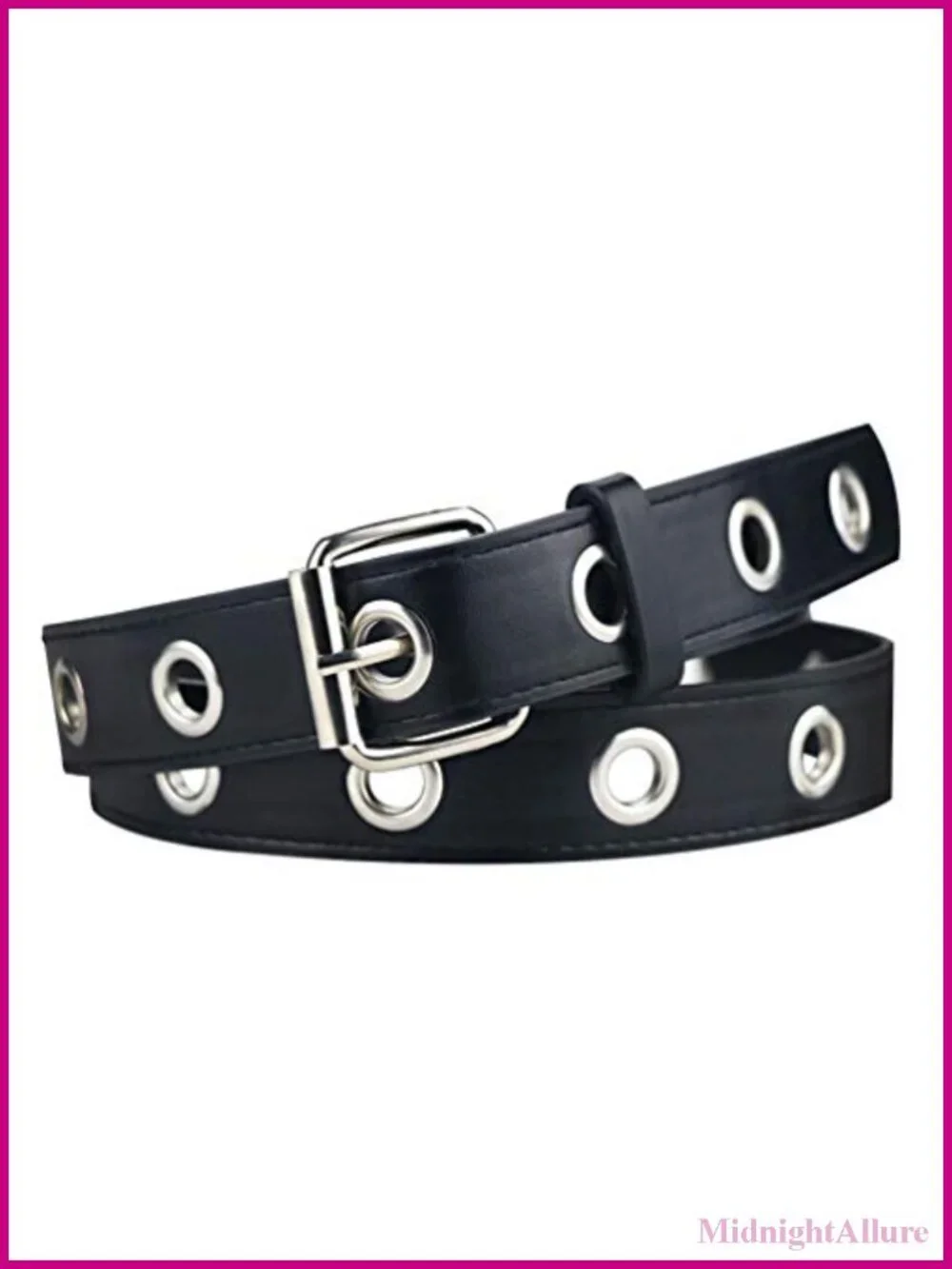 Faux Leather Grommet Studded Belt Adjustable Punk Goth Y2K